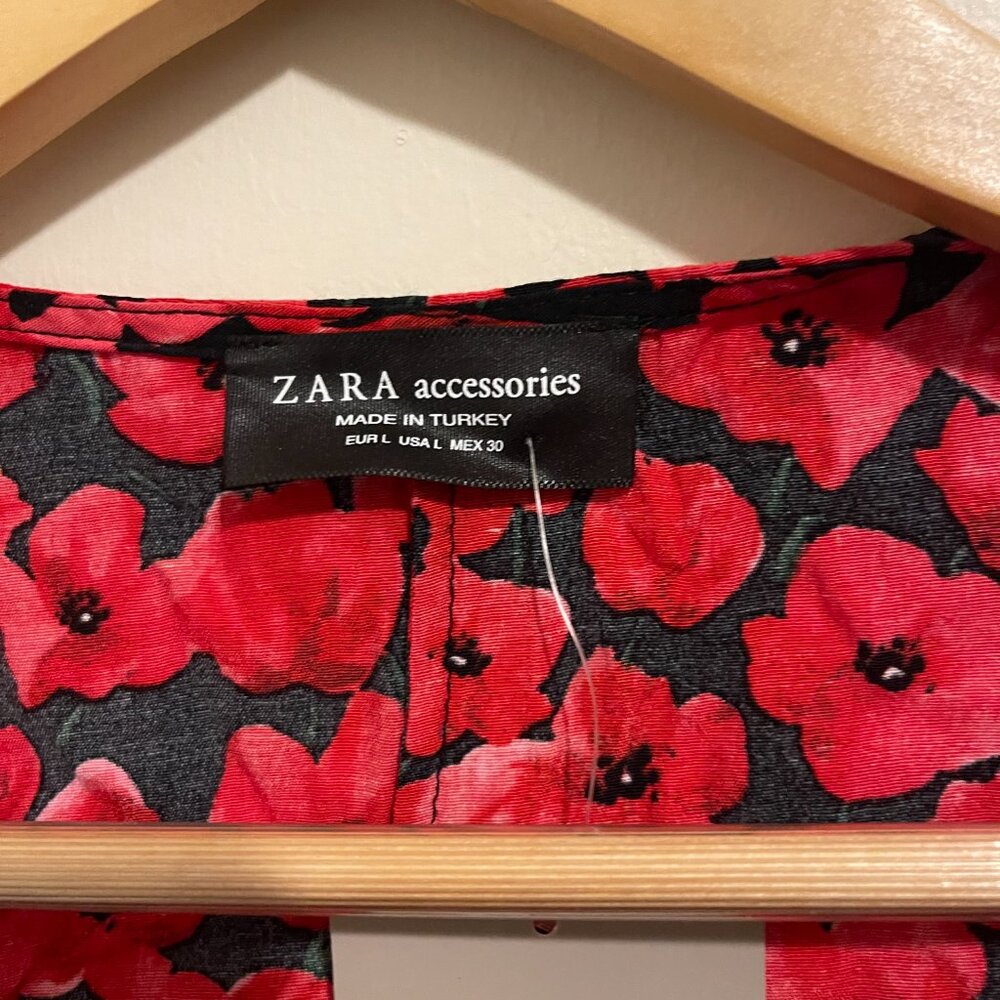 ZARA Accessories Red Floral Matching Set – Top & Skirt – Size L NWT - Picture 3 of 10
